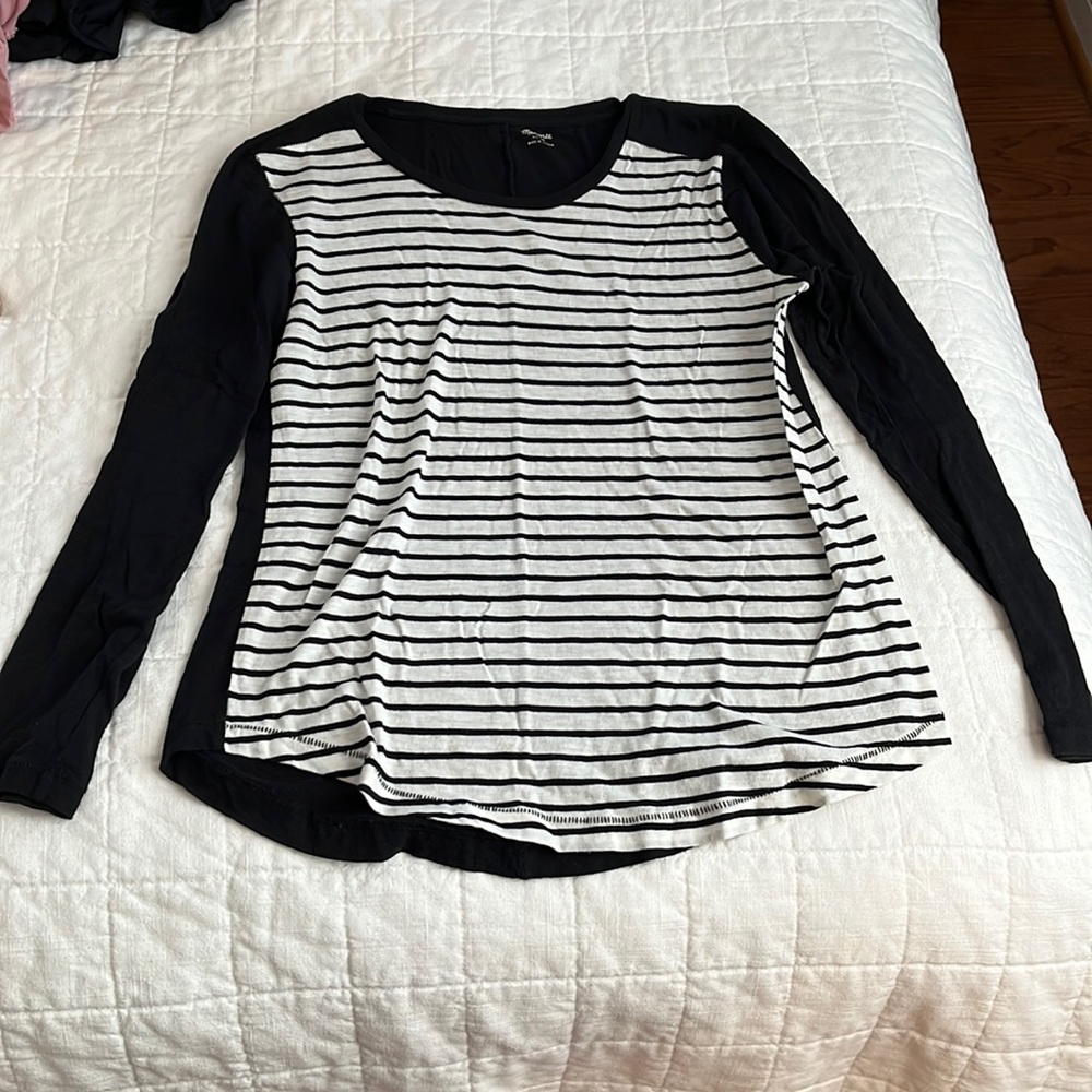 Madewell Striped Colorblock Longsleeved Shirt